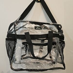 Maytree Clear Stadium Tote Bag Black Trim Adjustable Strap